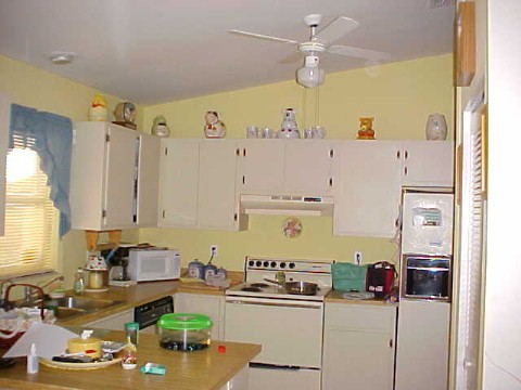 Orb in upper-right, just to side of ceiling fan